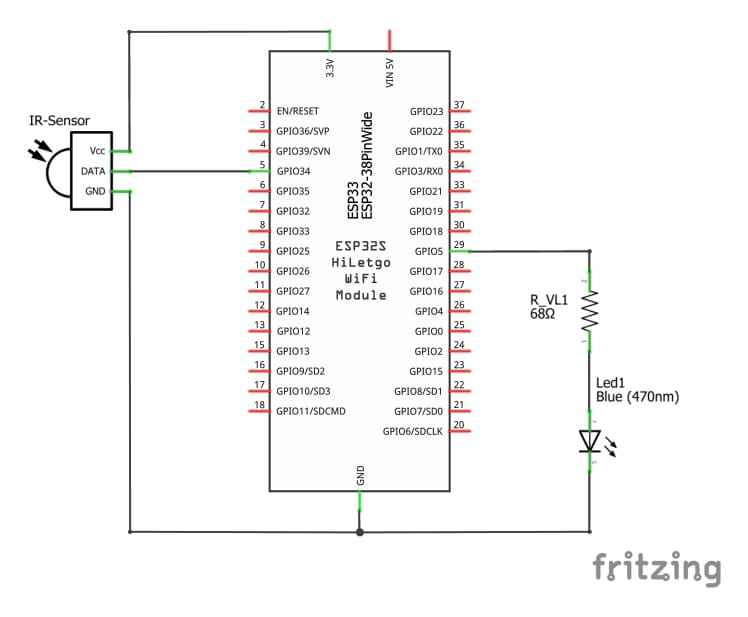 Schaltplan IR, LED schalten