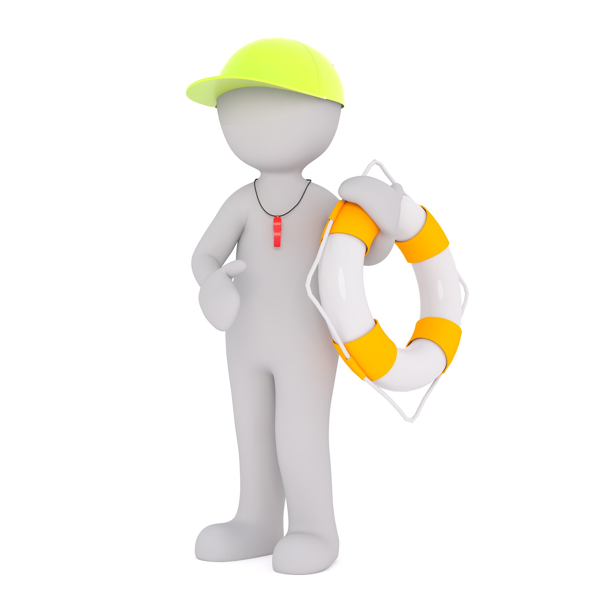 Figur mit Rettungsring und Trillerpfeife