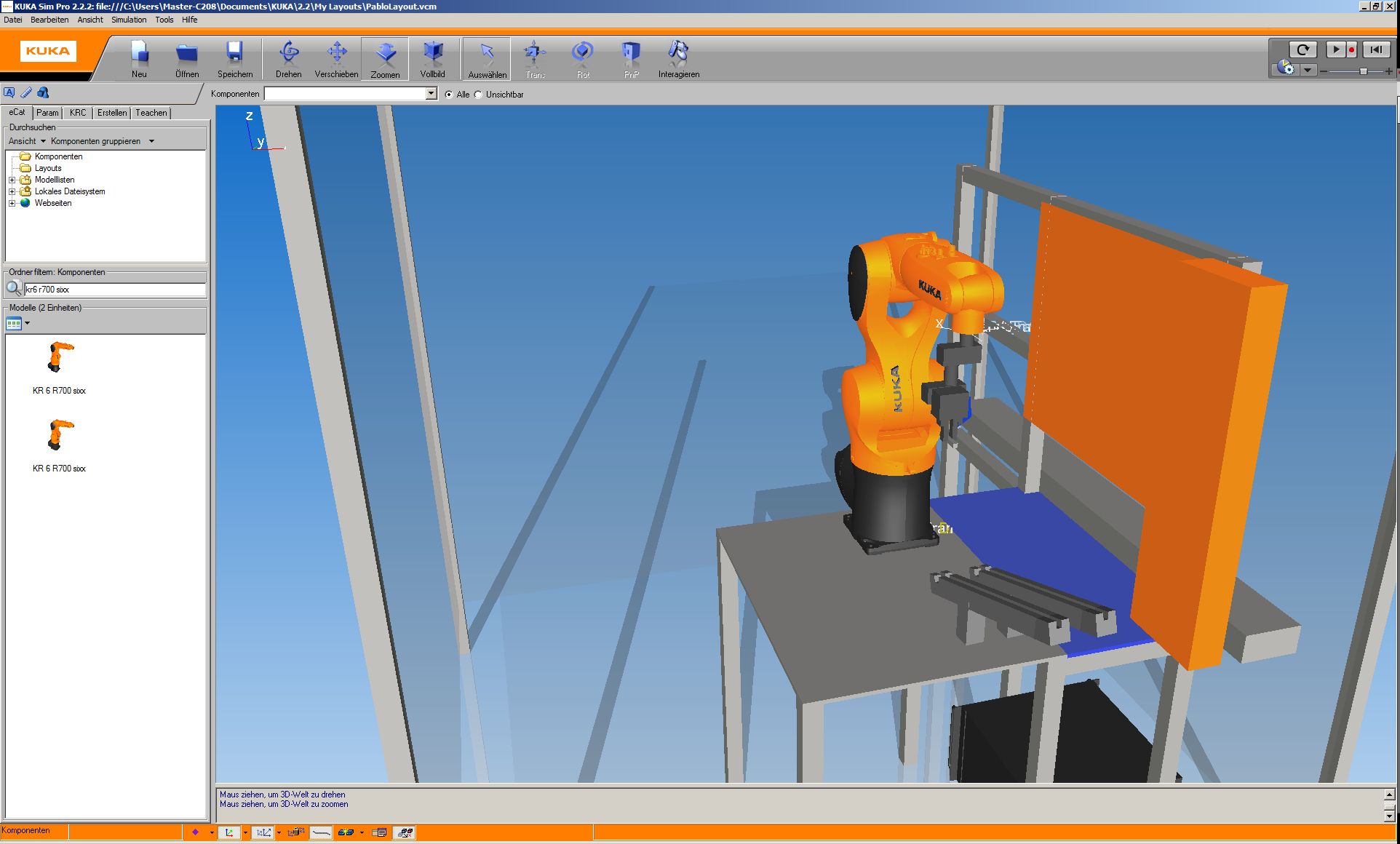 Grundlagen der Robotik: Simulation mit KUKA SimPro